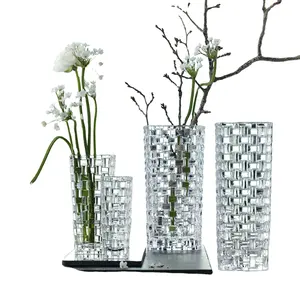 Modern New Type Unique Glass Vases Wedding Centerpiece Glass Flower Vase tall reversible crystal vase