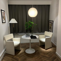 Sillón minimalista italiano para salón de belleza, mesa de negociación y combinación de sillas, sofá individual para hotel y ocio.