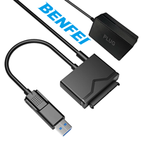Adaptador de Cable SATA a USB 3.0 Personalizado, Chip JMS578, Conectores Niquelados, Conductor de Cobre Puro para Disco Duro de Computadora, 12V/2A