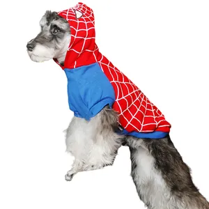 Spider-Man Muster Hundebekleidung Umgestaltung Halloween individuelle Spinne Cosplay Hund Katze Wärmmantel