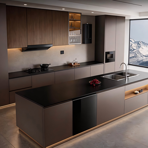 JINGSHUN Vente en gros de meubles de cuisine modulaires à conception personnalisable, ensemble complet de cuisine avec îlot, fabrication pour villas et maisons - Product Image 3