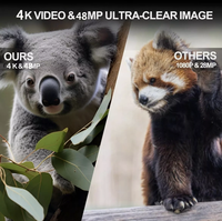 Caméra de surveillance extérieure WiFi 4K pour la faune, vision nocturne IP65, caméras de sentier