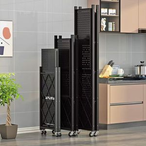 Étagère utilitaire pliable à 5 niveaux en acier au carbone pour cuisine, salon, multifonctionnelle, portable, sans installation - Product Image 2