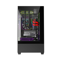 Boîtier PC Gaming M-ATX Prix Usine Verre Trempé Vue Panoramique 2026 Nouveauté Boîtier Aquarium 270 °   Vue complète sans pilier