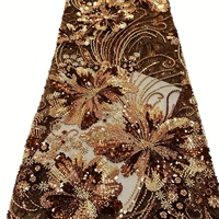 Tissus en dentelle brodée de sequins floraux de luxe écologiques de haute qualité 100% polyester Marque AWIN Largeur 135-140 cm pour femmes