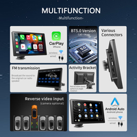 Estéreo Portátil Inalámbrico de 9 Pulgadas para Coche, GPS, Cámara de Marcha Atrás, Transmisor FM, Android Auto, Mirror Link, Monitor de Pantalla Táctil MP5, 1 Año de Garantía