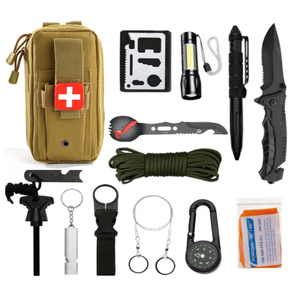 Kit de camping DIY 151 pièces, trousse de secours d'urgence en plein air, équipement d'aventure pour la randonnée et la chasse, trousse de premiers soins en nylon 600D FA257 - Product Image 4