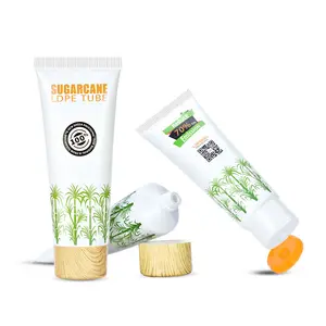 Cosmetic Tubes Packing Soft Pe Cosmetic Face Wash Tubes Empty Eco Friendly Squeeze Bio-Plastic Sugarcane Tube Packaging