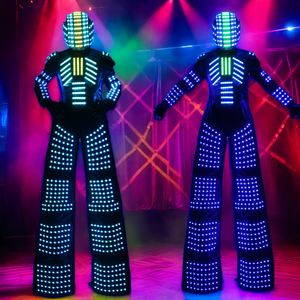 Kryoman RobotLED Dancer Costume Adult Ballroom Stilts Walker Suit avec LED Lights Robotled Stilts Clothe for Performance Wear - Product Image 1