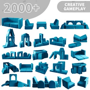 Canapé pour enfants 10 pièces, canapé modulaire pour enfants pour salle de jeux, chambre à coucher, canapé multifonctionnel 10 en 1 pour enfants pour jouer - Product Image 2