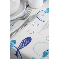 Nappe tissée imprimée Excelsa Nordic en coton Mer du Nord 140x240 cm multicolore