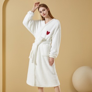 Factory Premium Womens Sleepwear Loungewear Plush Soft Robe Night Gown Fluffy Fleece Bathrobe Warm Fleece Sherpa Shaggy Bathrobe
