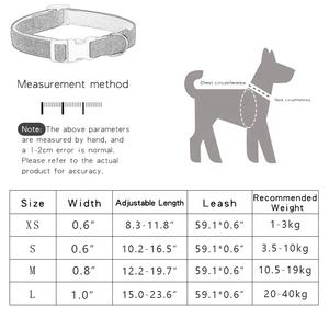 Beirui verstellbare Leinen Baumwolle benutzer definierte hochwertige bequeme gepolsterte Manufaktur Haustier Zubehör Hunde halsband Leine <span class=keywords><strong>Walking</strong></span> Set - Product Image 6