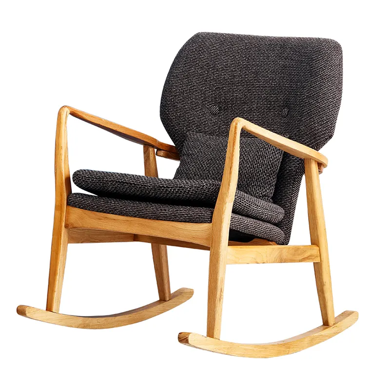 나무 흔들 의자 싱글 소파 의자 현대 가구 발코니 의자 거실 침실