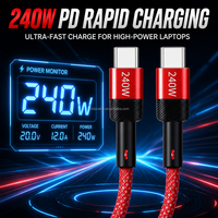 Câble USB C vers USB C 240W, tressé en nylon, charge rapide, E-Marker PD 3.1 pour MacBook Pro 16, iPad, Samsung Galaxy Type-C, 3FT, 6FT