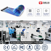 Şeffaf Led Film Ekran P10 Esnek %90 Şeffaflıkta Kristal Kendinden Yapışkanlı Ekran Alışveriş Merkezi Cam Vitrini için