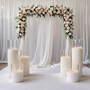 Matti's Wedding Event Decor Decoration Backdrop <strong>Centre</strong> <strong>Pieces</strong> <strong>Table</strong> Light Flowers and Led Candle - Product Image 6