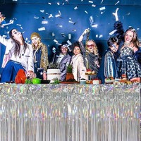 Rideau de table décoratif en feuille d'aluminium effet laser arc-en-ciel pour fêtes d'anniversaire et mariages, vente en gros
