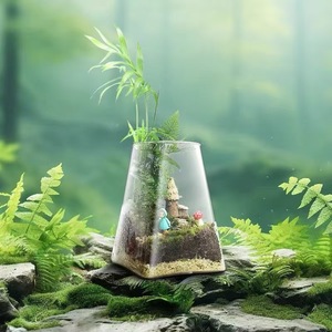 Vente en gros de <span class=keywords><strong>vase</strong></span> en verre sans plomb à haute teneur en borosilicate, résistant à la chaleur, ouverture hydroponique à la main, <span class=keywords><strong>vase</strong></span> carré en verre transparent pour plantes - Product Image 4