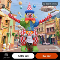 Costume de Clown Gonflable Géant 3,5M pour Adulte, Mascotte de Cirque, Défilé, Marionnette Ambulante Rayée Colorée pour Carnaval
