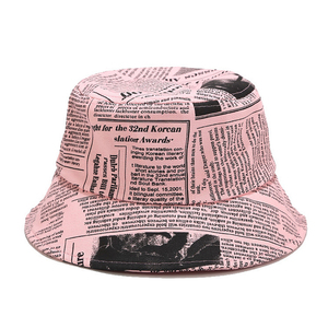 Tùy Chỉnh Tất Cả Các Hơn In Ấn Tin Tức Giấy Hình Ảnh Xô Hat Thời Trang Unisex Có Thể Điều Chỉnh Ngư Dân Cap Bãi Biển Hat - Product Image 2