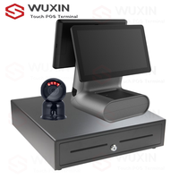 Terminal Punto de Venta WUXIN Todo en Uno de 15.6 Pulgadas con Windows y Android, Caja Registradora, Tableta con Pantalla Táctil e Impresora para Sistemas de Venta Minorista