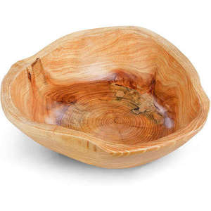 Tazón de Madera de Acacia Hecho a Mano, Ecológico, Apto para Lavavajillas, para Servir Ensaladas, Frutas, Aperitivos, con Diseño Impreso, Seguro para Alimentos, para Fiestas en Casa, Moderno - Product Image 4