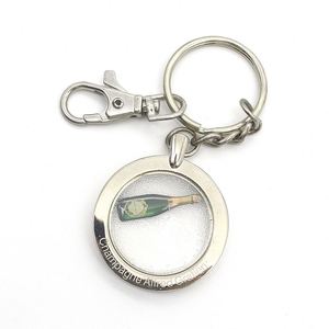 Transparent Float Keychain Customized Beer Bottle Pendant in Middle Keychain Floating Custom Key Chain - Product Image 1