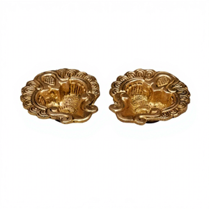 Lampe à huile en laiton artisanale, porte-bougie traditionnel indien, décoratif, en métal, pour la maison, le temple, la décoration festive - Product Image 4