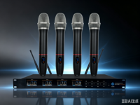 Système de microphone sans fil Aidi UHF 4 canaux, micro sans fil professionnel à main en métal pour karaoké, scène, église, discours