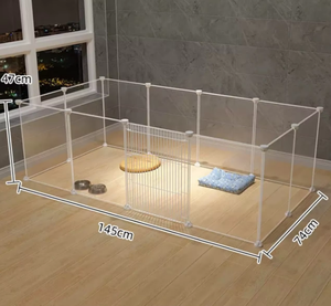 PET <span class=keywords><strong>Dog</strong></span> Playpen Super chiaro cucciolo di cane da gioco per interni portatili piccoli animali pannelli di recinzione trasparente per coniglio gattino gatto - Product Image 1