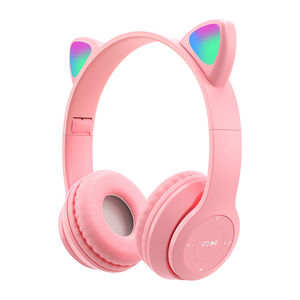 Auriculares <span class=keywords><strong>inalámbricos</strong></span> Oreja de gato con micrófono Diente azul Luz brillante <span class=keywords><strong>Cascos</strong></span> de graves estéreo Niños Gamer Girl Regalos PC Teléfono Auriculares para juegos - Product Image 5