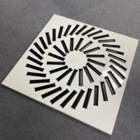 Grille de plafond VAV, diffuseur d'air carré à fentes radiales en spirale