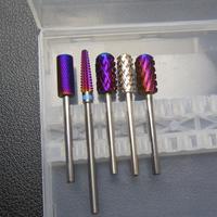 Fraise à ongles en carbure de tungstène, forme cône Typhoon, à grains mixtes, pour ponçage, 3/32 pouces, pour droitiers et gauchers