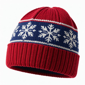 Gorro de Punto con Diseño de Copo de Nieve Personalizado ODM, Gorro de Invierno Cálido, Regalo de Navidad, Gorro Casual de Moda para Adultos, Marca Injae Vina Lifestyle - Product Image 1