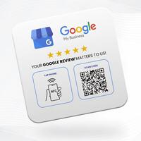 Plaque NFC en PVC avec interface RFID et code QR pour avis Google, programmable, autocollante pour restaurants et entreprises