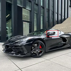 ฝาครอบกระจกมองข้างคู่หนึ่งสำหรับเชฟโรเลต คอร์เวทท์ ซี 8 2020-2023 อุปกรณ์ตกแต่งรถยนต์สีดำเงา ลายคาร์บอนไฟเบอร์ - Product Image 6