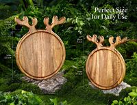 Plateau à fruits en bois de conception écologique en forme d'elk, plateau pour aliments cuisinés, pour le goûter de Noël