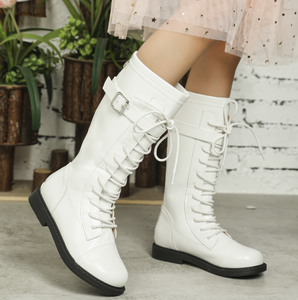 Botas Nuevas para Niñas, Estilo Primavera y Otoño, Botas Altas Blancas para Niña Pequeña, Botas Largas Blancas de Princesa - Product Image 2