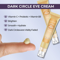 Produit de soins des yeux végétalien coréen rouleau de massage des yeux à la vitamine C probiotique hydratant éclaircissant supprimer la crème de sérum pour les yeux des cernes
