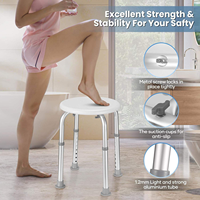 Tabouret de douche réglable en hauteur à 8 niveaux, siège de bain, banc de sécurité pour salle de bain, équipement de réadaptation au design simple