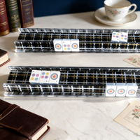 Support de pousseur de tuiles de mahjong américain style preppy classique, 4 pièces, 20 pouces, en acrylique transparent avec incrustation à carreaux, cadeau de fêtes