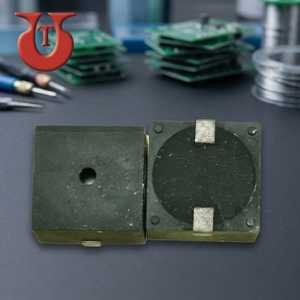 UT SMD Piezo Buzzer UTPT1812S 17.9x12 มม. พลาสติกและโลหะทรงสี่เหลี่ยมสีดำพร้อมรูและพื้นผิววงกลมสำหรับแสดงสถานะเตือน - Product Image 2