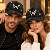 Casquette de baseball de luxe ornée de strass avec logo métallique en cristal, chapeau tendance personnalisé