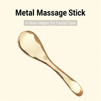 Bâton de massage facial portatif pour le soin du visage et des yeux, tête en perles métalliques dorées, étanche, outil de beauté pour raffermir la peau