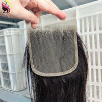 Cabello Humano Remy 4x4 13x4 con Cutícula Alineada Pre-Pluck, Cierre y Frontal de Encaje HD Transparente Suizo en Forma de T