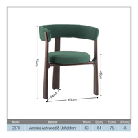Chaise de salle à manger en bois massif, fauteuil de maison, style nordique simple, dossier en bois, fauteuil de bureau, chaise de salle à manger pour restaurants