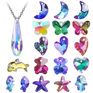 Kristall Herz/Schmetterling/Tropfen Schmuck Perlen Multi Formen Anhänger Glasperlen für DIY Halskette Armband Ohrringe Schmuck herstellung