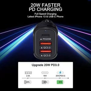 <b>Car</b> Charger Dual QC3.0 PD20W Fast Charging 65W Output Black - Product Image 3