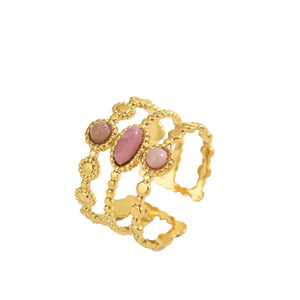 Geometric Women's <b>Ring</b> With Gemstone Setting U Shaped <b>Open</b> Design For Gift - Product Image 5